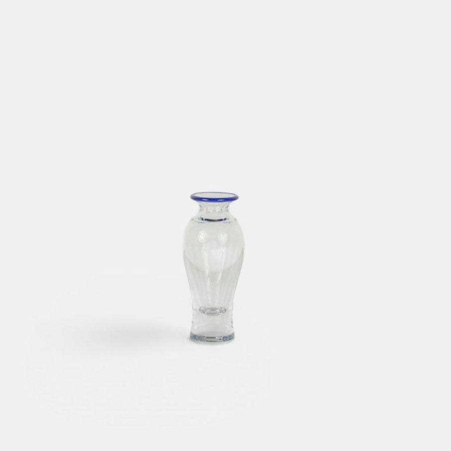 Glazen vaas Wit/blauw