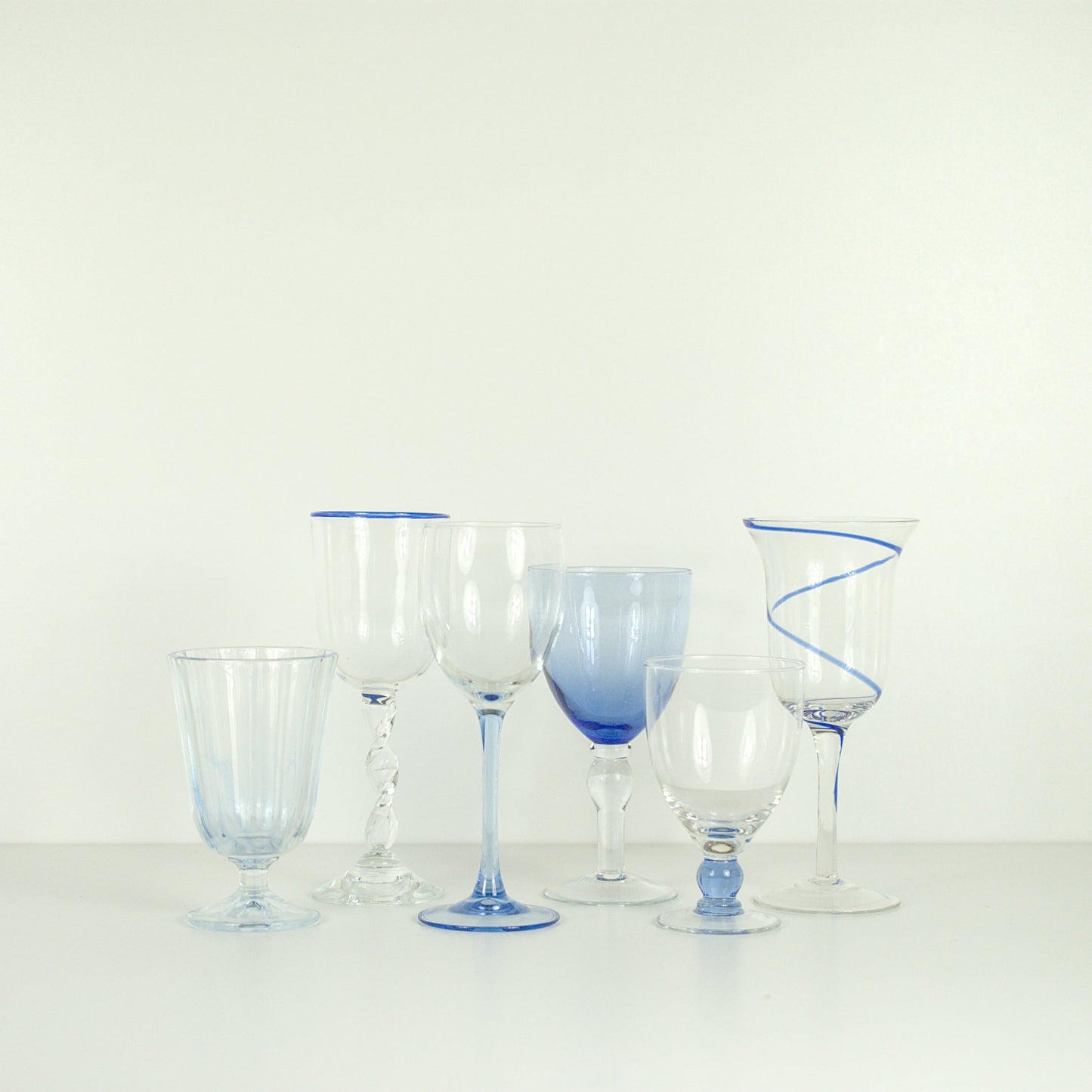 Voetglas blauw - mix