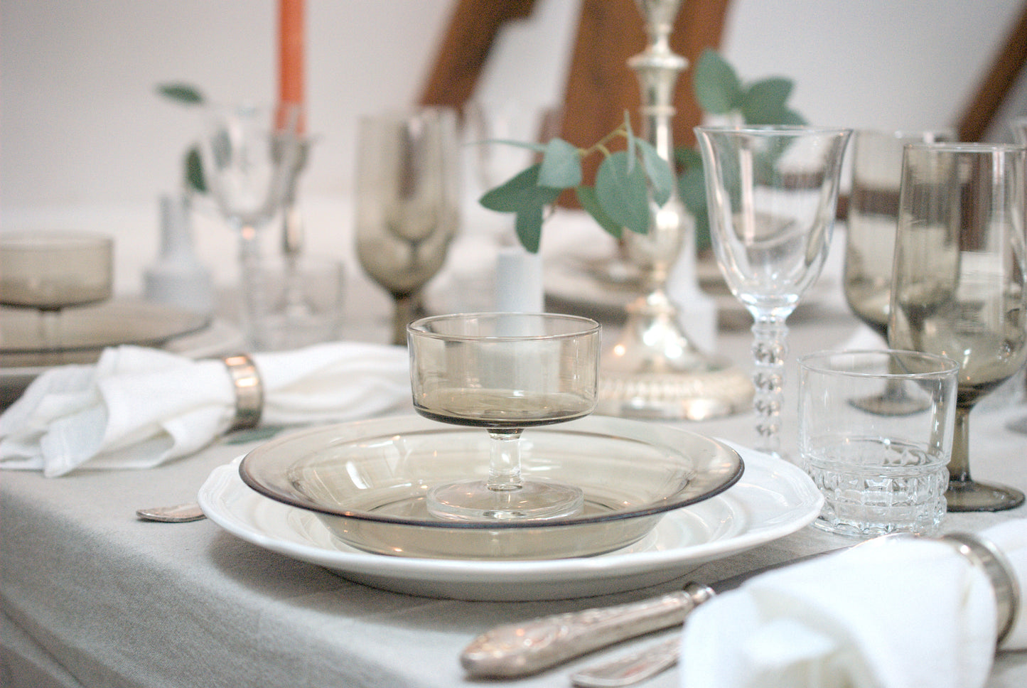 Dinertafel Grijs gerookt