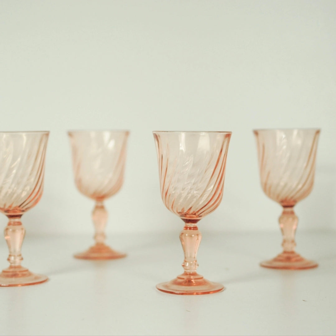 Vintage voetglazen - Luminarc Swirl