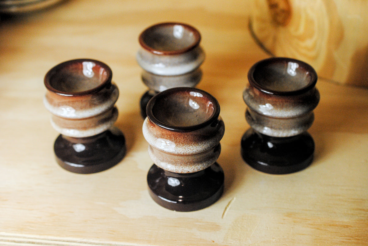 Vintage eierdopjes - Set van 4