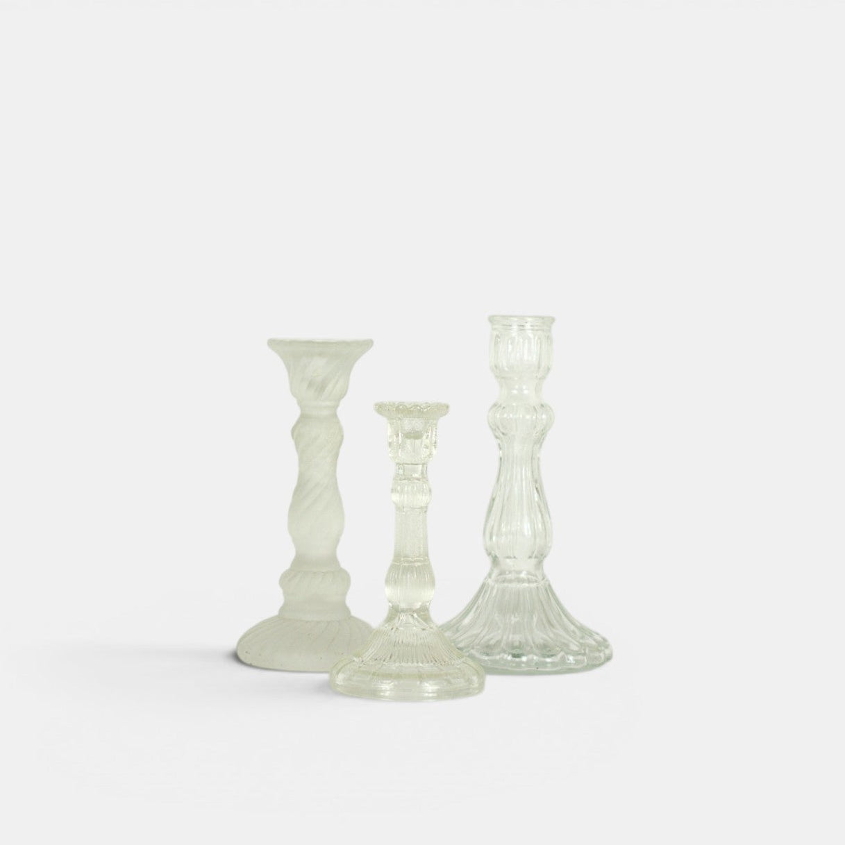 Glazen kandelaar Wit - mix