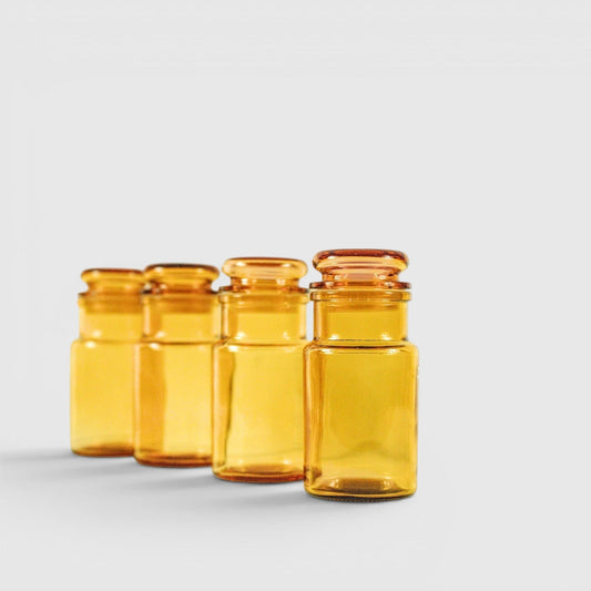 Vintage kruidenpotjes amber