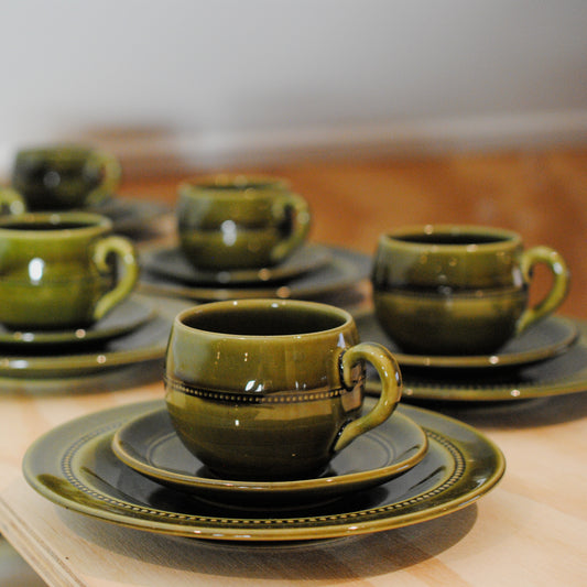 Vintage kop&schotel - Set van 6 - Höganäs