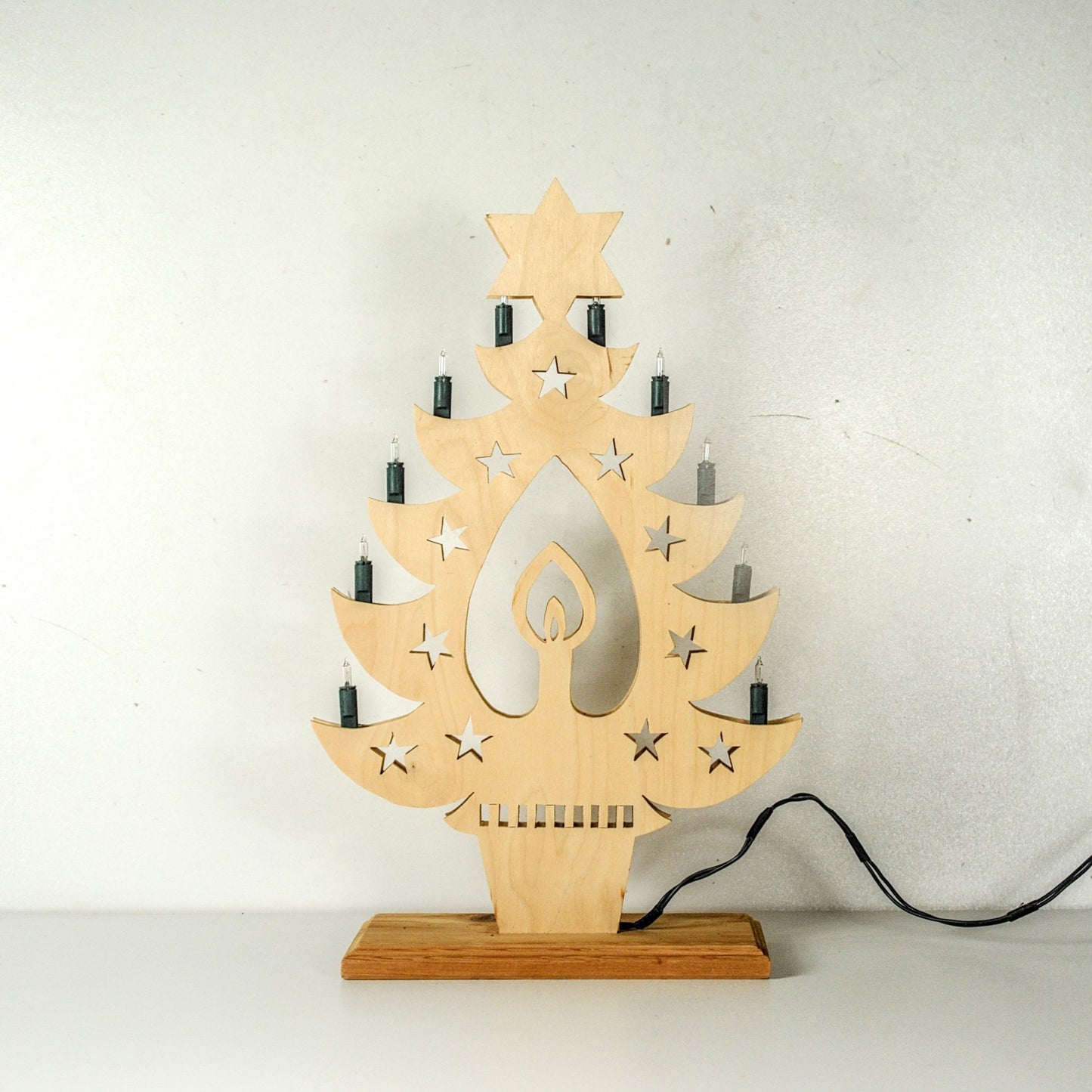 Houten kerstboom raamdecoratie