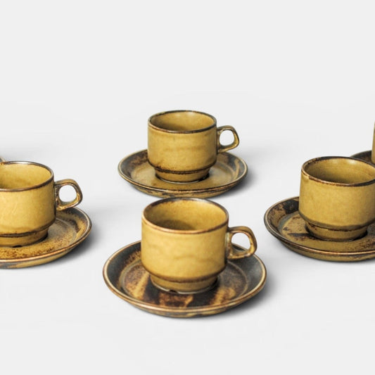 6x vintage kop&schotel - Suisse Langenthal