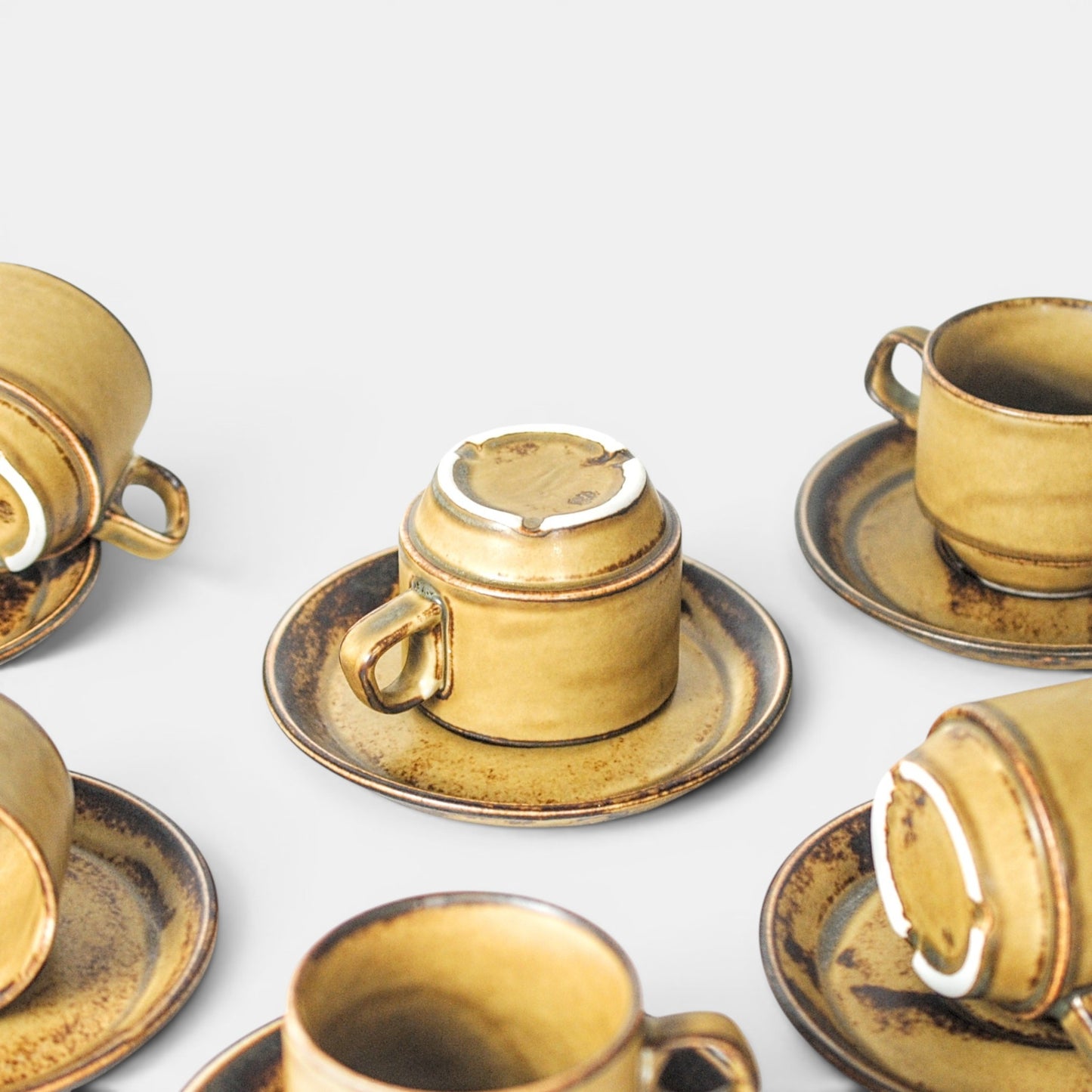 6x vintage kop&schotel - Suisse Langenthal