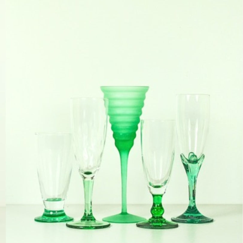 Champagneglas groen - mix