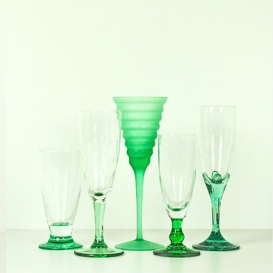 Champagneglas groen - mix