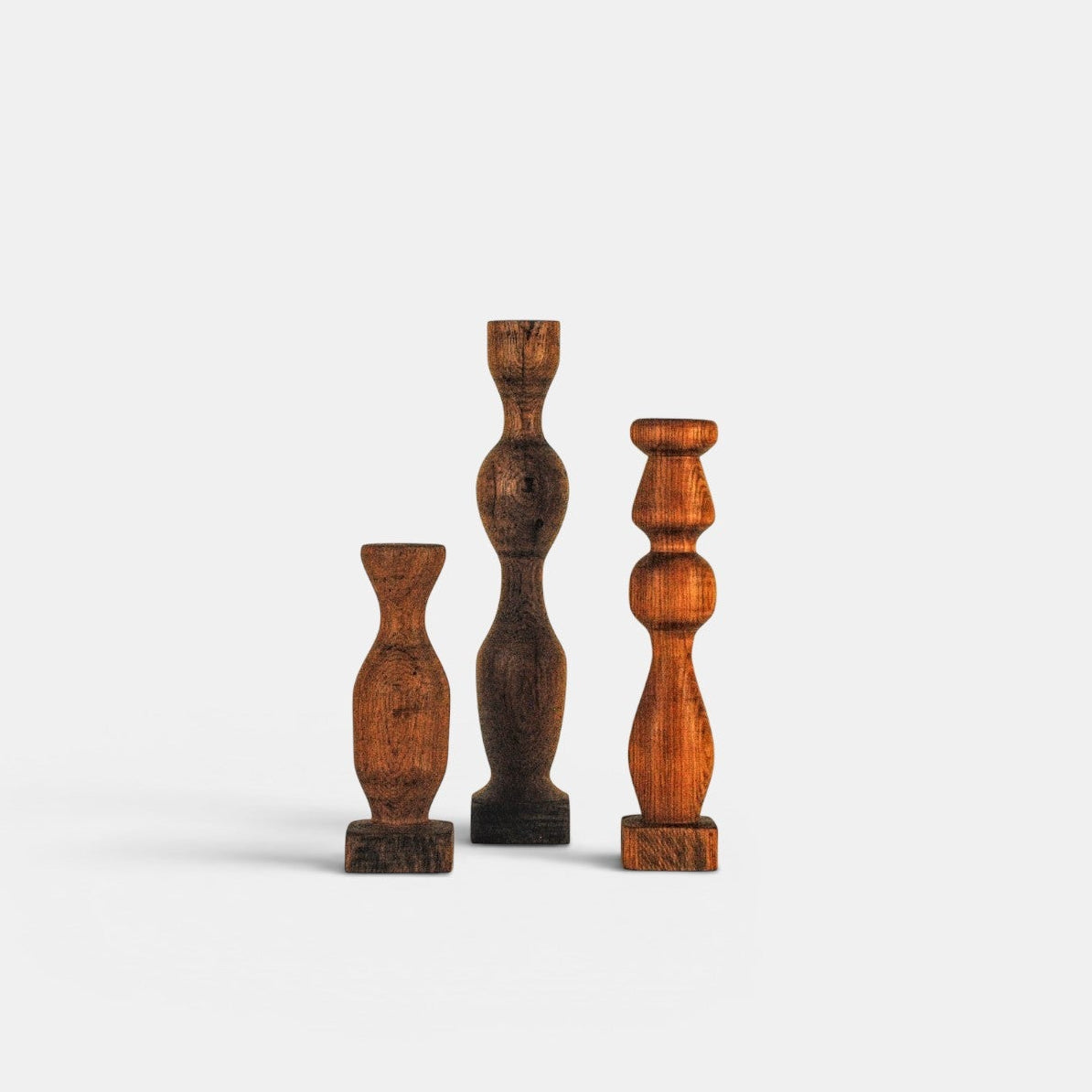 Houten kandelaar