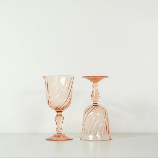 Vintage voetglazen - Luminarc Swirl