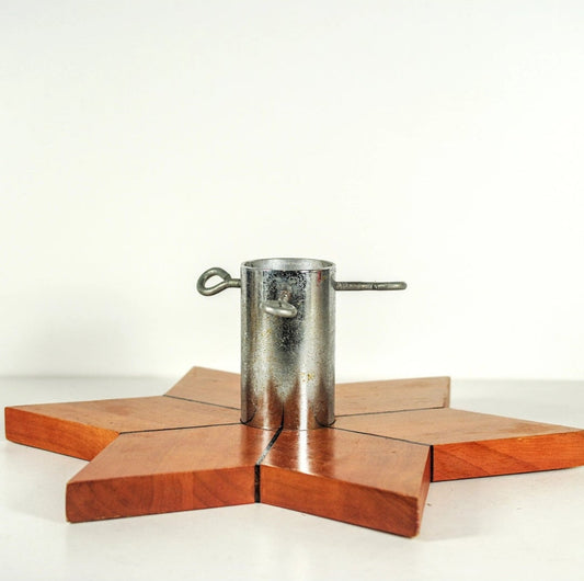 Vintage houten kerstboomvoet