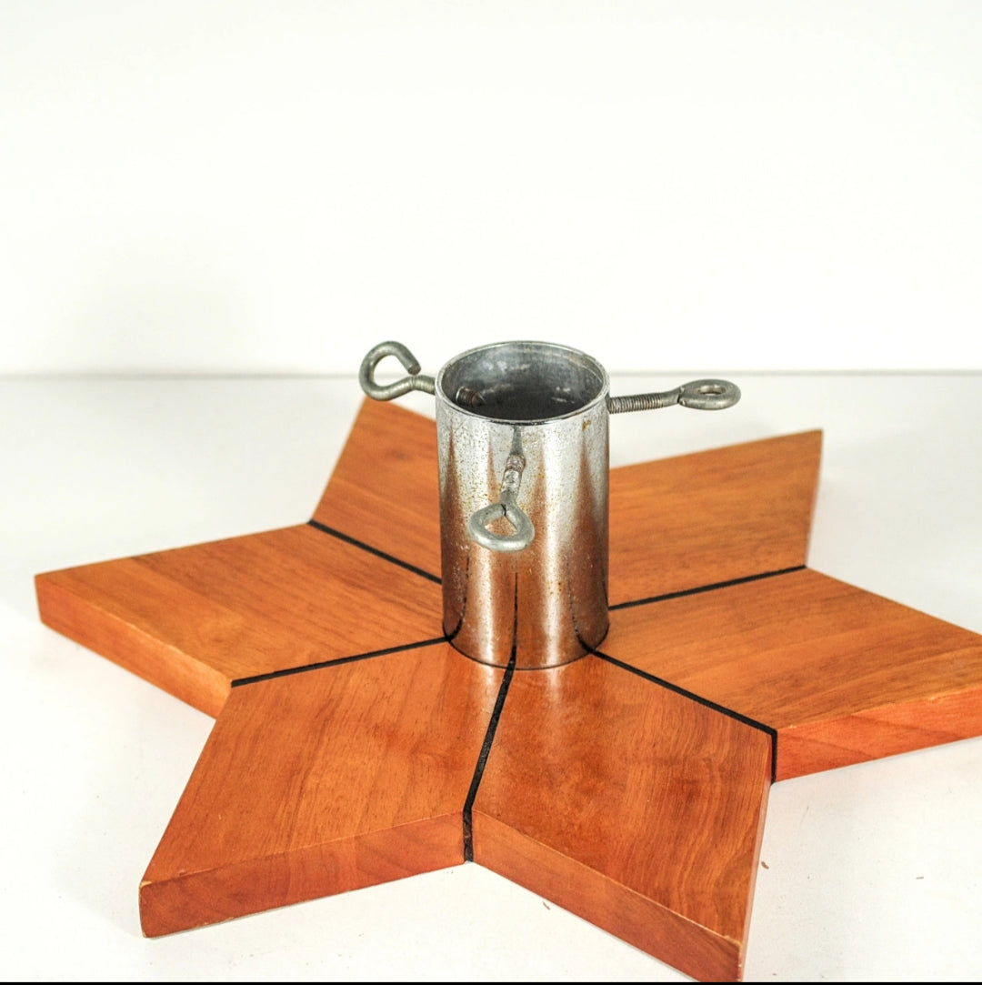 Vintage houten kerstboomvoet